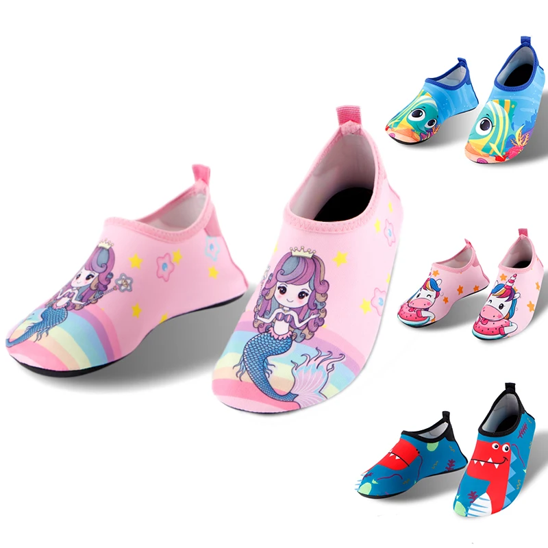 

Summer Beach Water Shoes kids Aqua Shoe 5mm sole boys girls Cartoon Barefoot Diving Socks for swimming quick-dry Zapatos Hombre