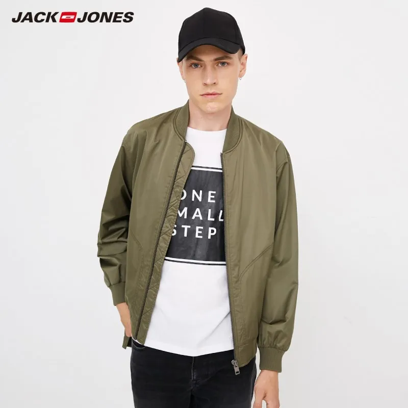 JackJones Осенняя мужская крутая бейсбольная куртка с абстрактным принтом и воротником 218321549 - Цвет: Dusty Moss