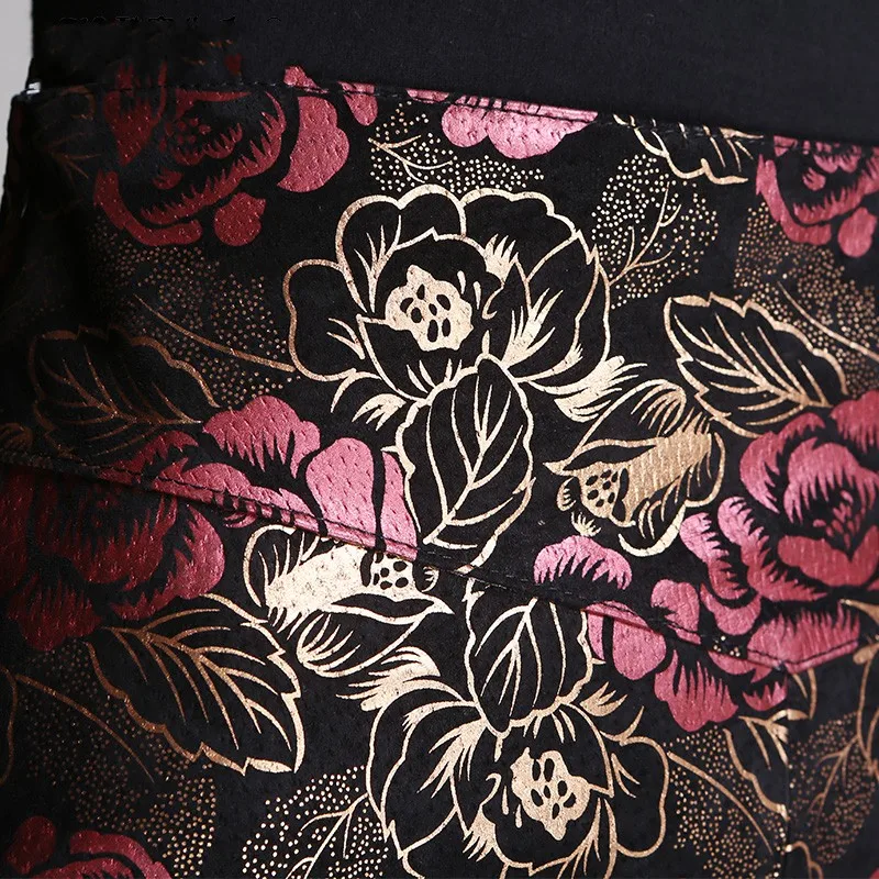 

2021 New Printing Flower Office Lady Real Sheep Leather Skirts Women High Quality Plus Size 4XL Genuine Leather Sexy Mini Skirts