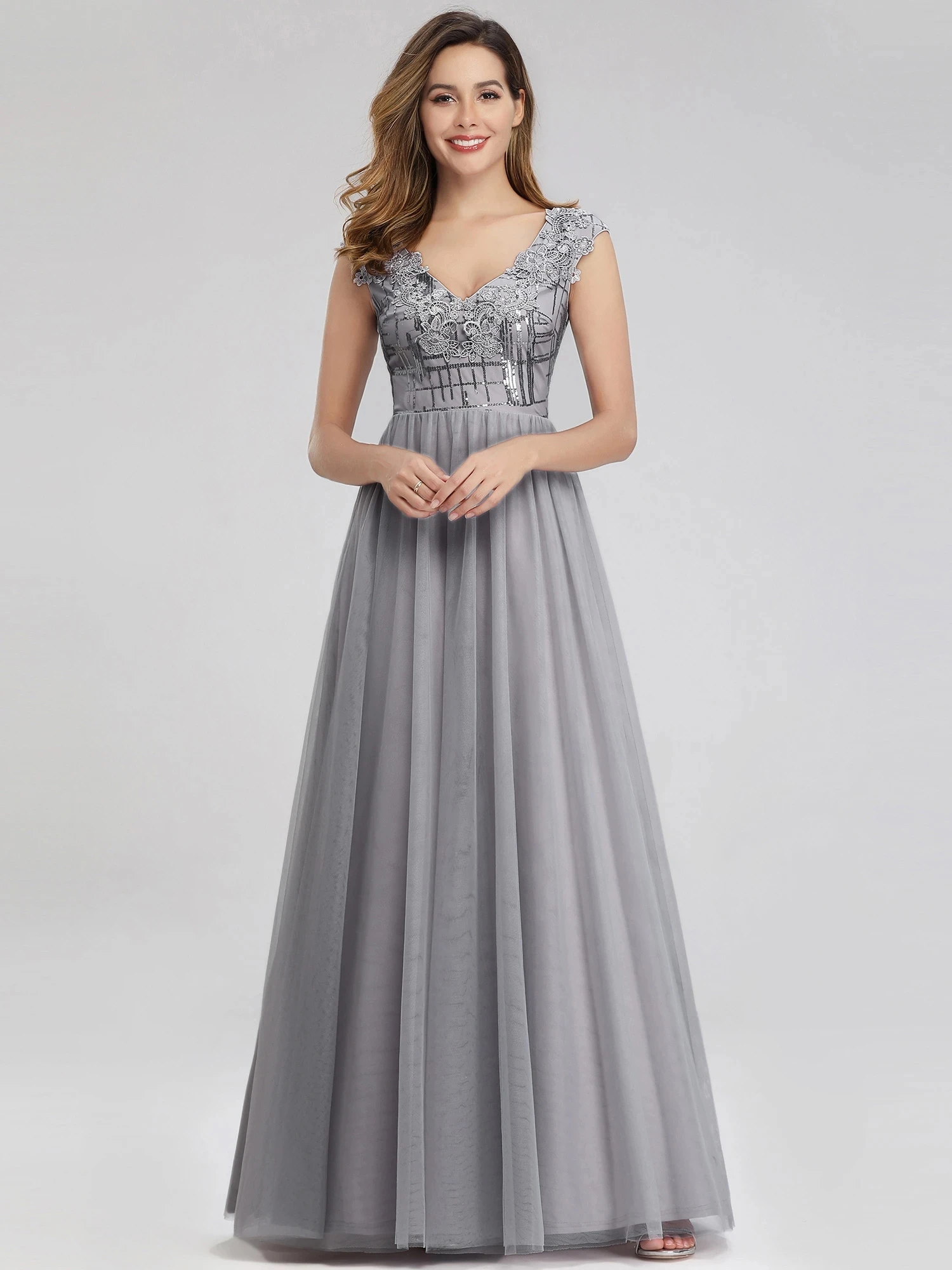 

Aplique Floor Length Evening Dresses EP00984