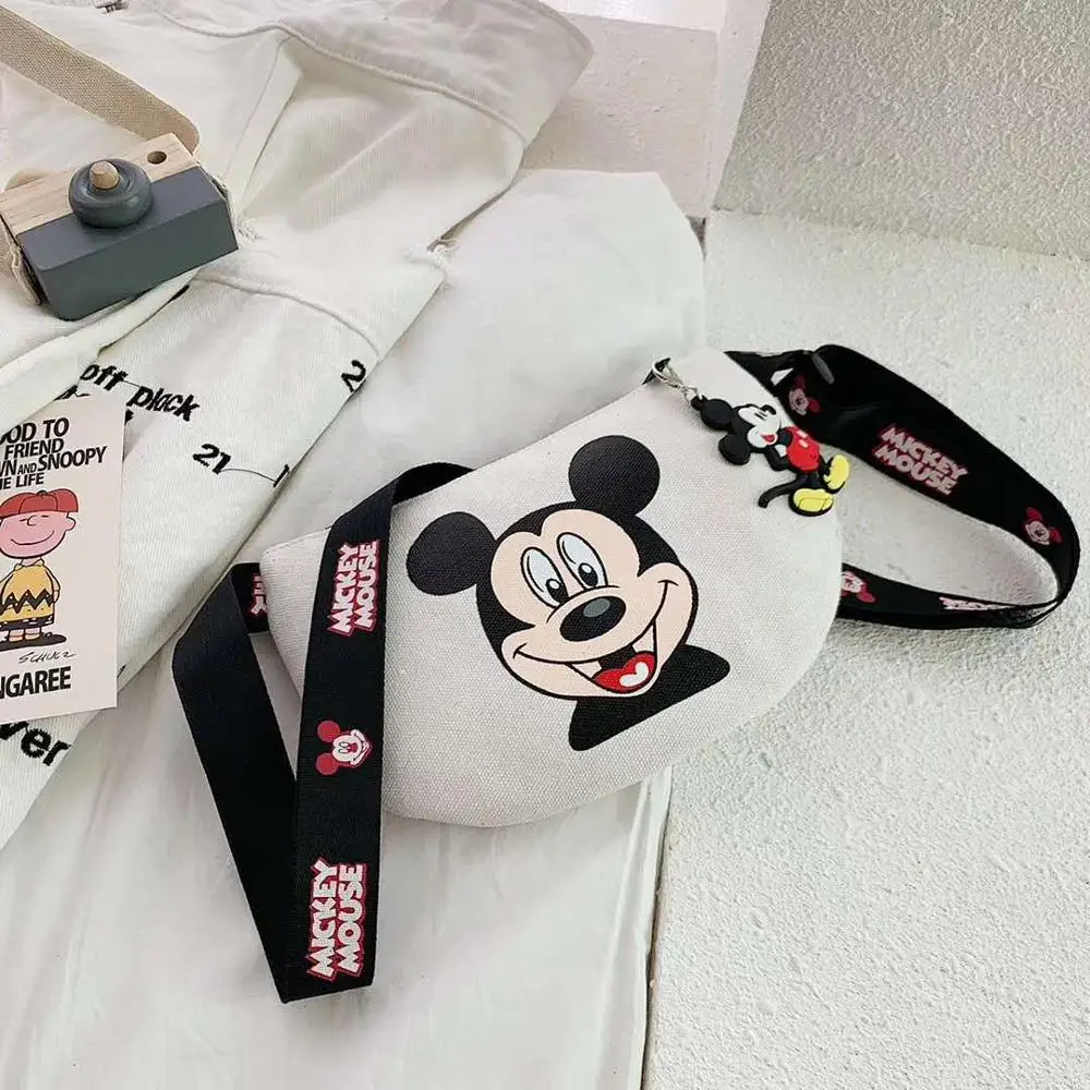 

Модная дамская холщовая сумка-мессенджер Disney с Микки для телефона, повседневная женская сумка на одно плечо, блестящая сумка
