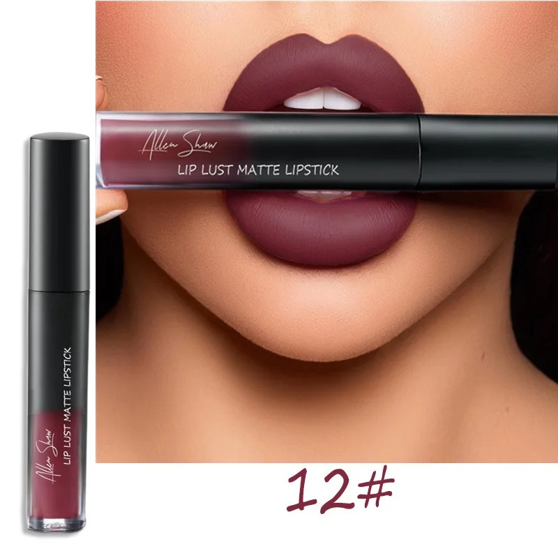 Матовый блеск для губ 12 цветов телесный стойкий водонепроницаемый жидкая помада