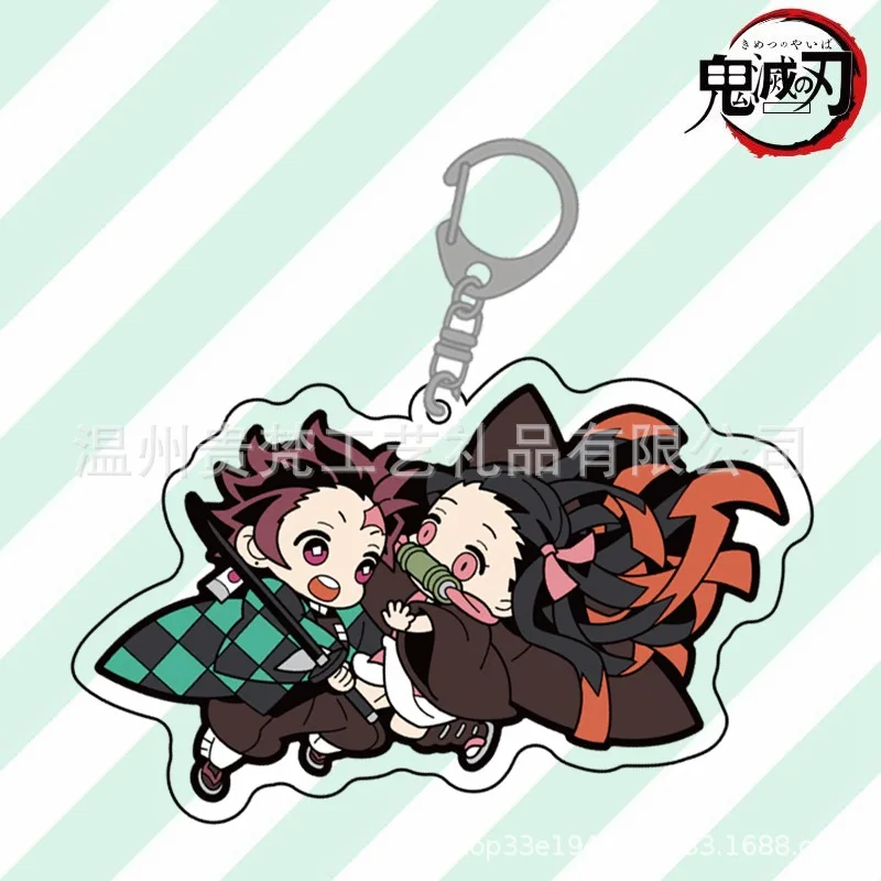

Anime Peripheral Demon Slayer Two Yuan Acrylic Key Chain Hanging Accessories Manufacturers Direct Sales To Figure Customization