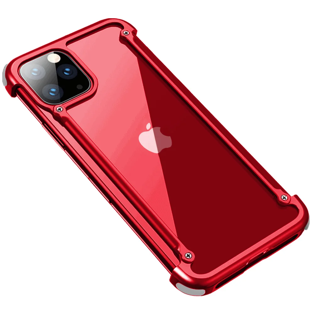 Red Роскошный металлический чехол с подушкой безопасности для IPhone 11 11 pro, чехол для Iphone 11 pro max, персональный металлический чехол-бампер - Цвет: Red