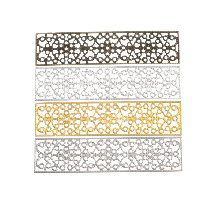 Бесплатная доставка 15 шт. прямоугольные филигранные цветочные обертки разъемы