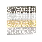 Бесплатная доставка, 15 шт. прямоугольные филигранные цветочные обертки, разъемы металлические изделия для украшения, DIY фурнитура, разъемы 8,5x2cm