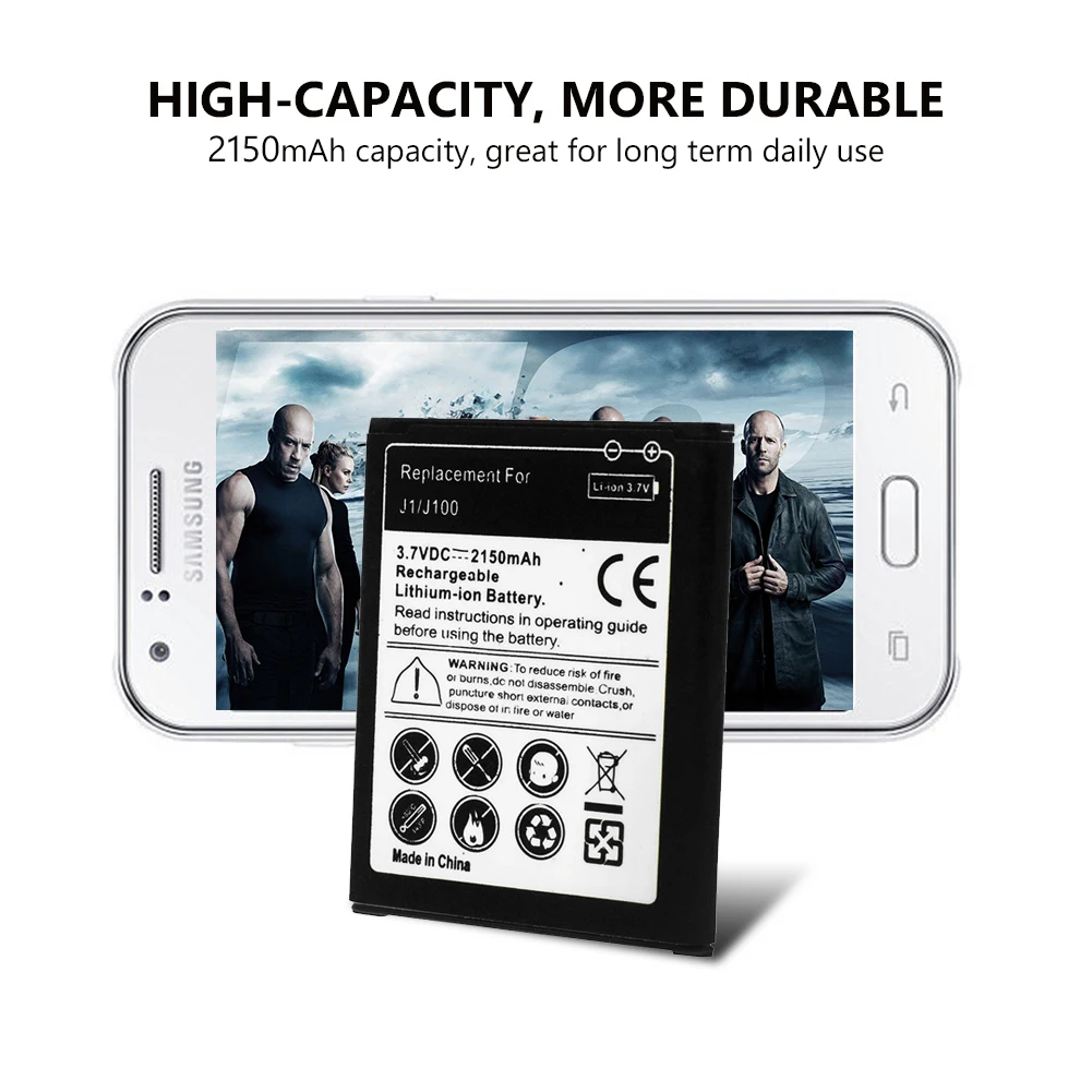 3 7 V 2150mAh литий ионный аккумулятор для сотового телефона Samsung Galaxy J1 2016/2015 версия J100