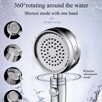 5 function adjustable shower head 360 degree rotatable handheld shower head high pressure saving water jets with the stop button