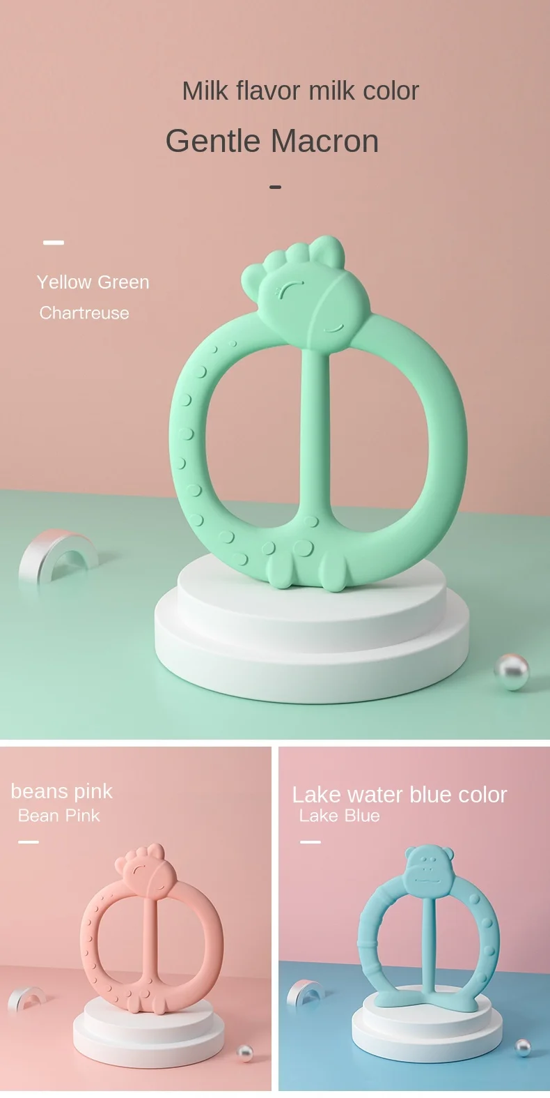 

zq Teether Molar Rod Baby Toys Bite Silicone Mouth Desire Period Anti-Eating Bracelet Soft Water Boiling Suitable Free Shipping