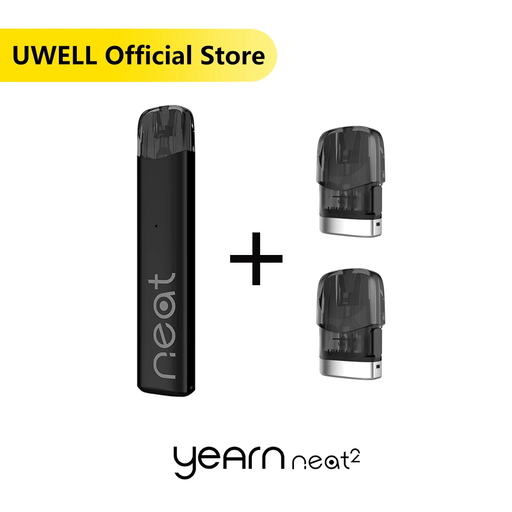 

Uwell Yearn Neat 2 Pod System Kit and 1 Pack 2ML Refillable Pod Cartridge 520mAh UN2 Meshed-H 0.9ohm Coil Electronic Cigarette