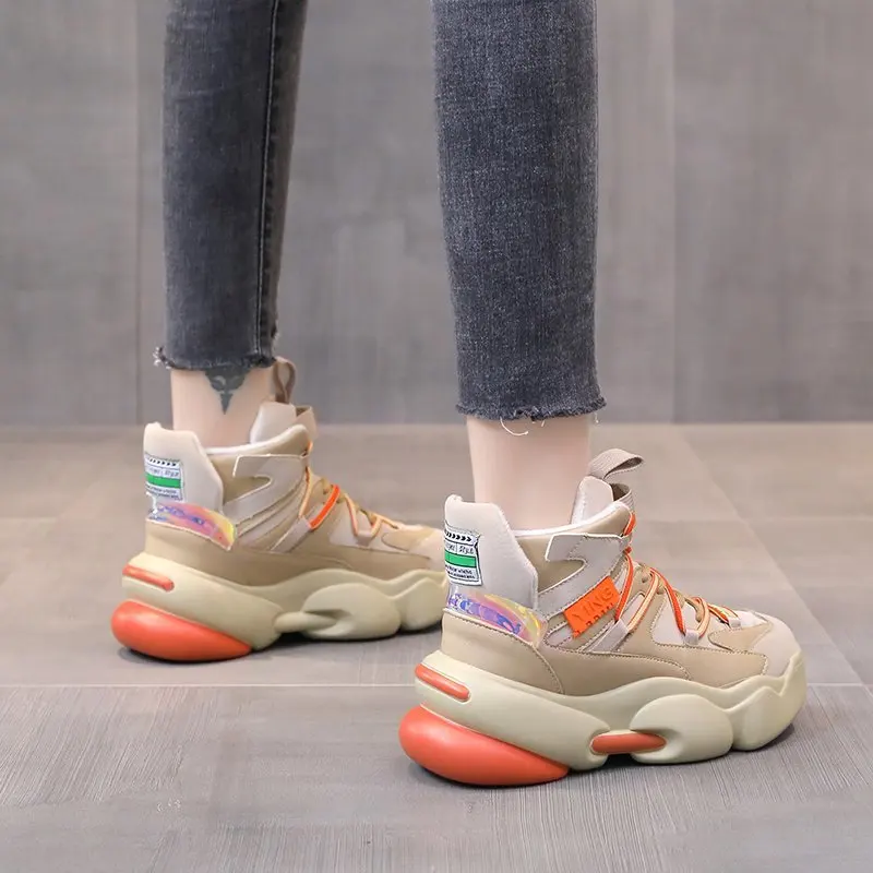 

Fashion Round Toe Lace Up Vulcanized Shoes Women Sport Casual Shoes Woman Winter Keep Warm Platform Sneakers Zapatillas Mujer