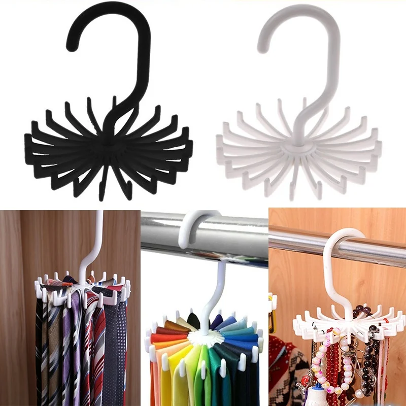 

2021 New 20 Shawl Tie Rack Holds Adjustable Tie Belt Scarf Hanger Holder Hook Ties Scarf for Organizer