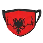 Сердцебиения с албанским флагом многоразовые лицевая маска Для мужчин албанский Орел Shqiponja маска против пыли Haze защитный респиратор муфельная печь