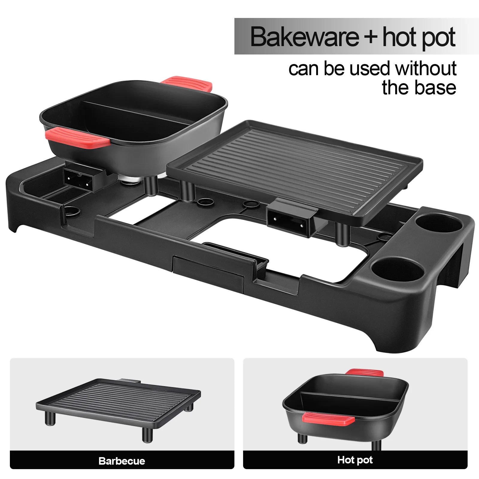 110v 220v electric grill hot pot 2 in 1 household multifunctional electric barbecue grill indoor hot pot non stick pan divider free global shipping