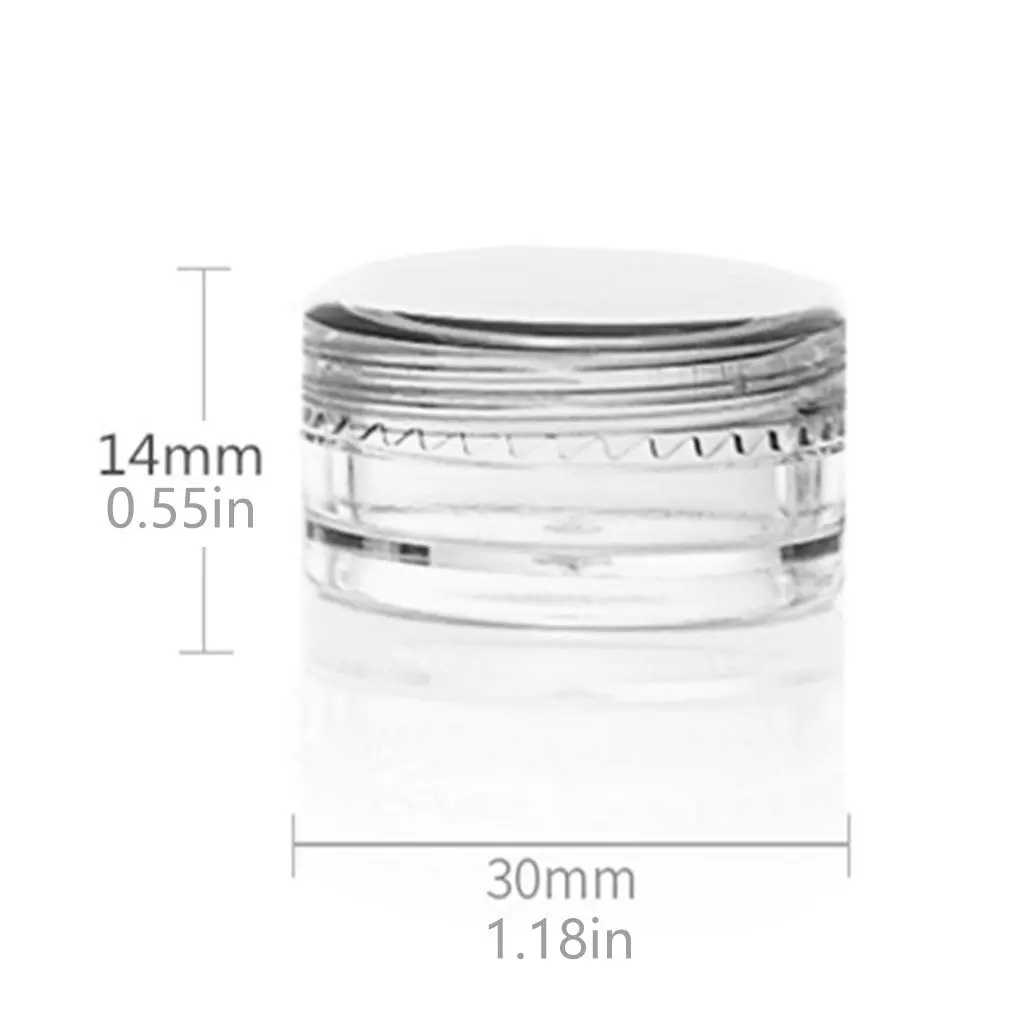 

10/50pcs Empty Loose Powder Container Cosmetic with Sifter Transparent Plastic Clear Reusable Travel Pot Makeup Container