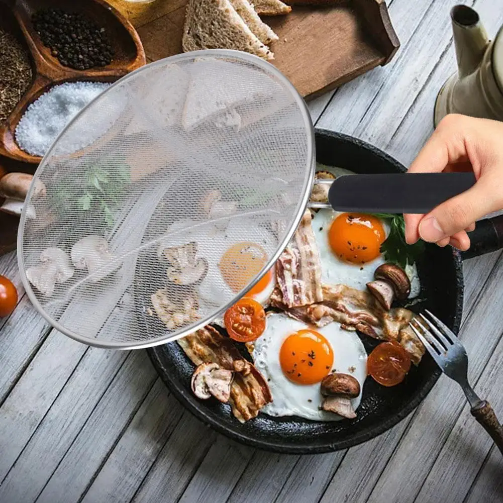 Защита от брызг ультратонкая сетка сито для сковороды защита смазки с ручкой из