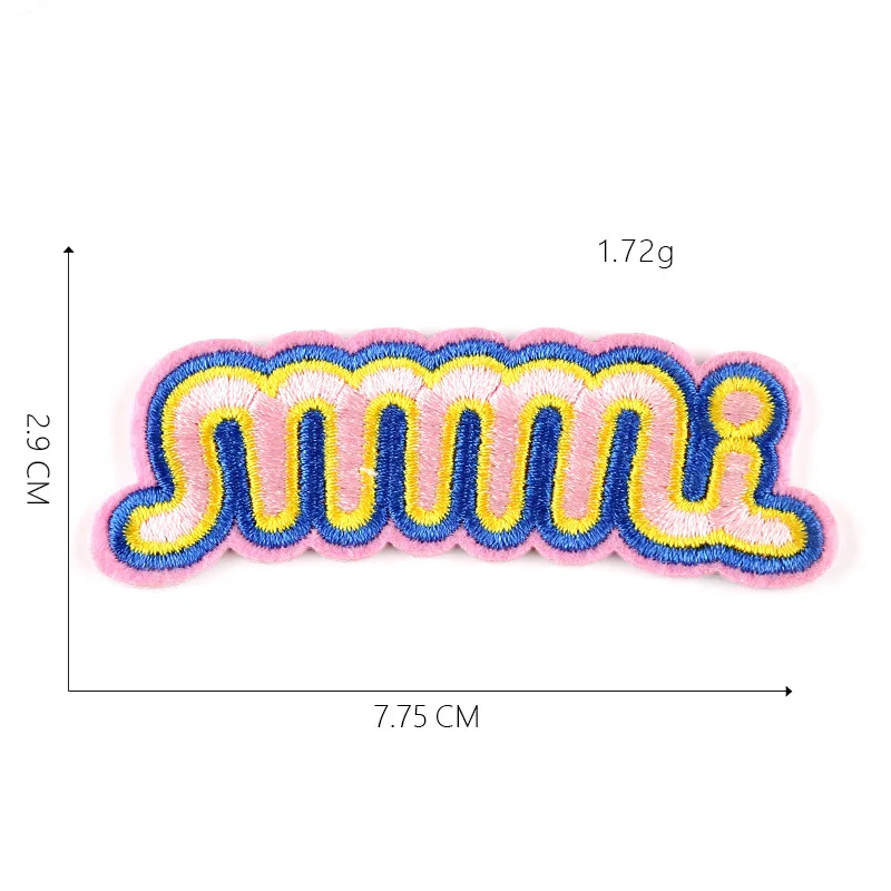 Модные английские буквы длинные полосы клейкие ленты стикер компьютерная вышивка аксессуары для одежды наклейки на пластыри - Цвет: 15