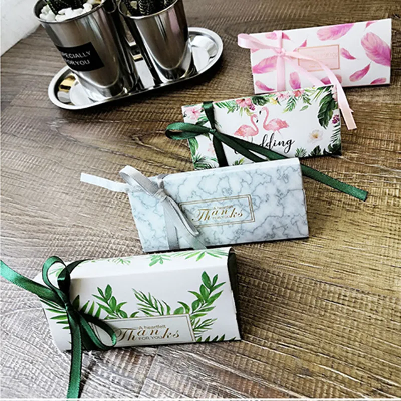 Фламинго перо Свадебная бумажная коробка конфет Свадьба День рождения ребенка