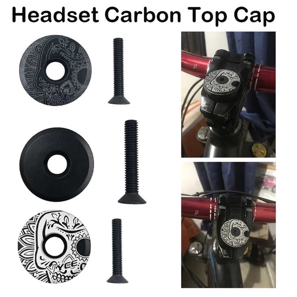 

Bicycle Headset Carbon Top Cap Aluminum Alloy Bike Stem 28.6mm Front Fork Bicycle Accessories Corrosion Resistance