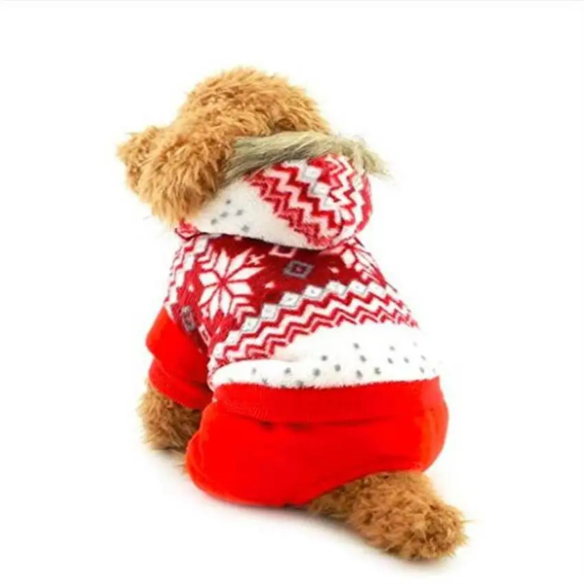 Red Snowflake Winter Pet Dog Warm Clothes For Small Dogs Puppy Clothing Costume Coat Chihuahua Jacket | Дом и сад