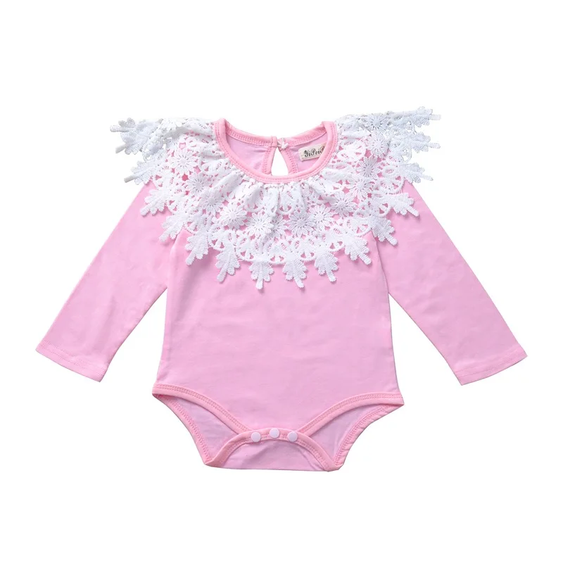 Модная одежда для малышей розовый комбинезон маленьких девочек хлопковый с