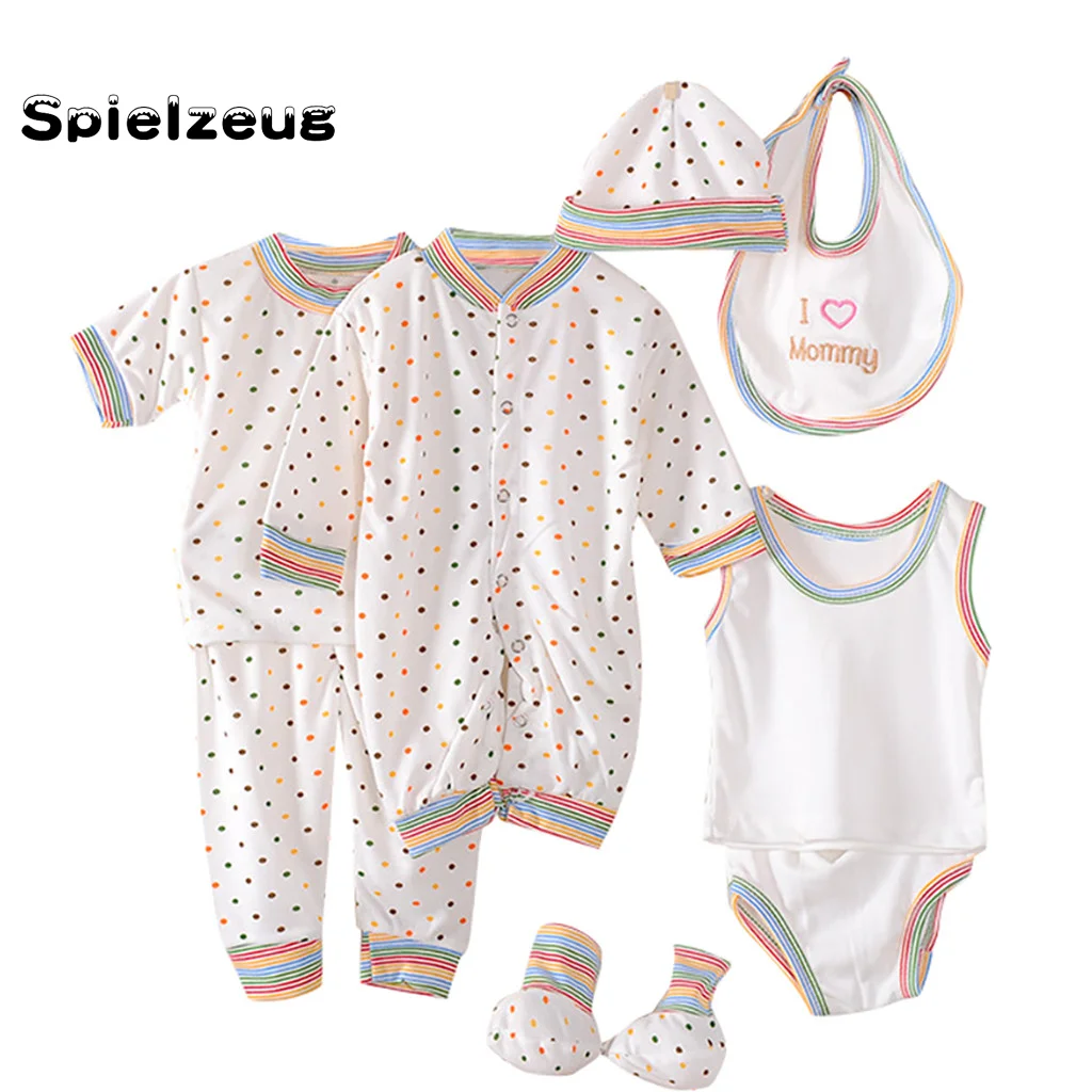 Костюм из 8 предметов для новорожденных мальчиков и девочек топ с длинными