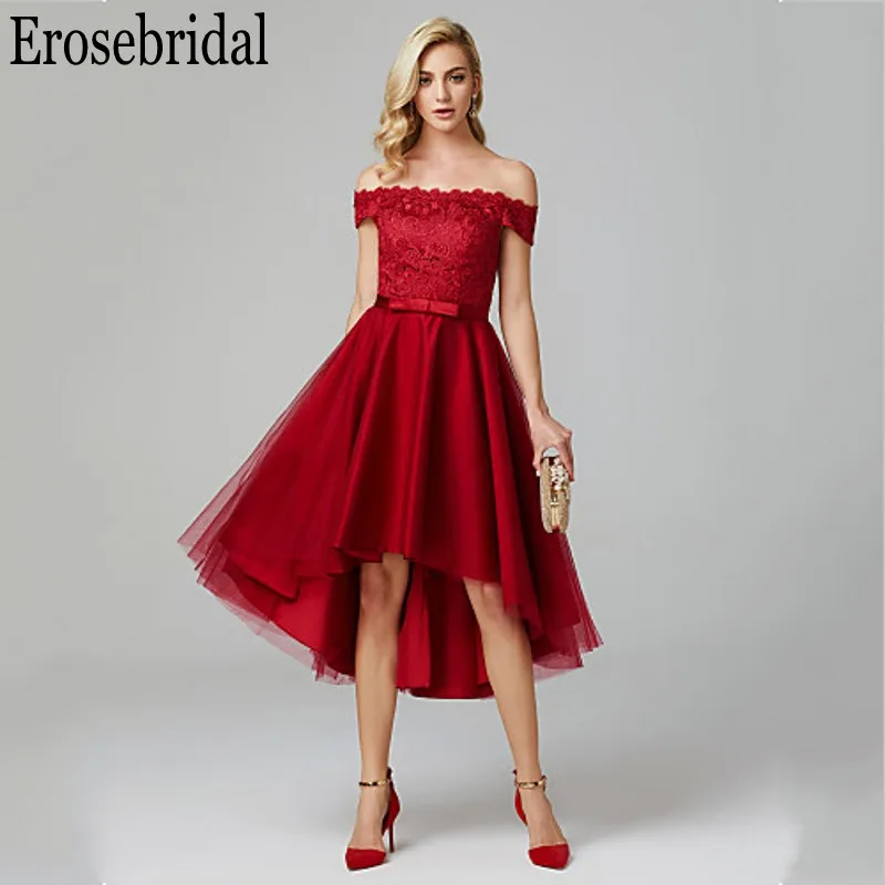 Erosebridal короткое вечернее платье длинное 2019 красное для вечеринки платья со