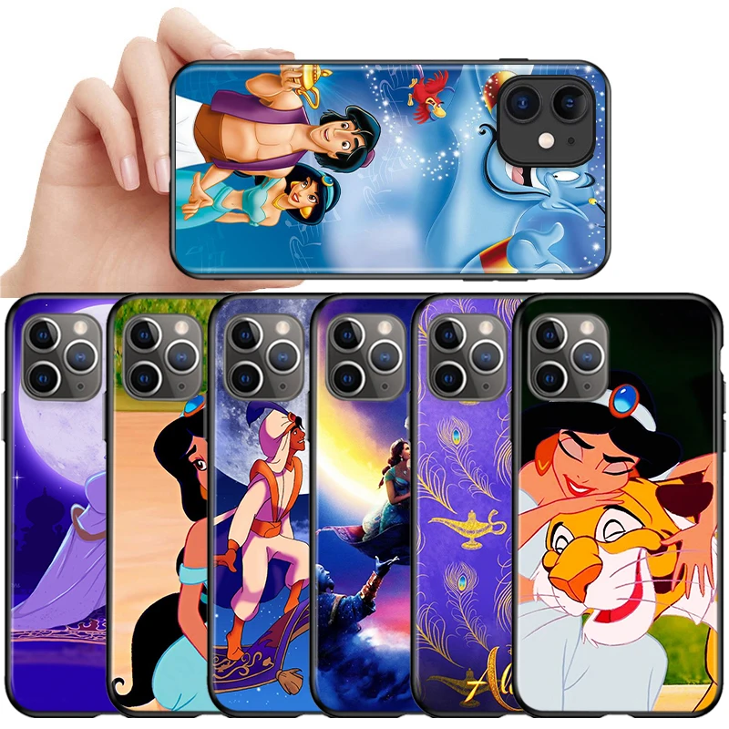

Aladdin and the magic lamp Silicone Cover For Apple iPhone 13 12 11 SE XS XR X 7 8 6 5 S mini Plus Pro MAX 2020 Black Phone Case