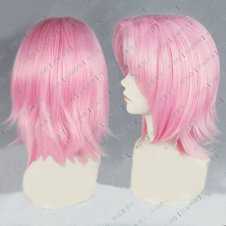 Короткие волосы Haruno Sakura в стиле вишневого розового цвета с повязкой на голову