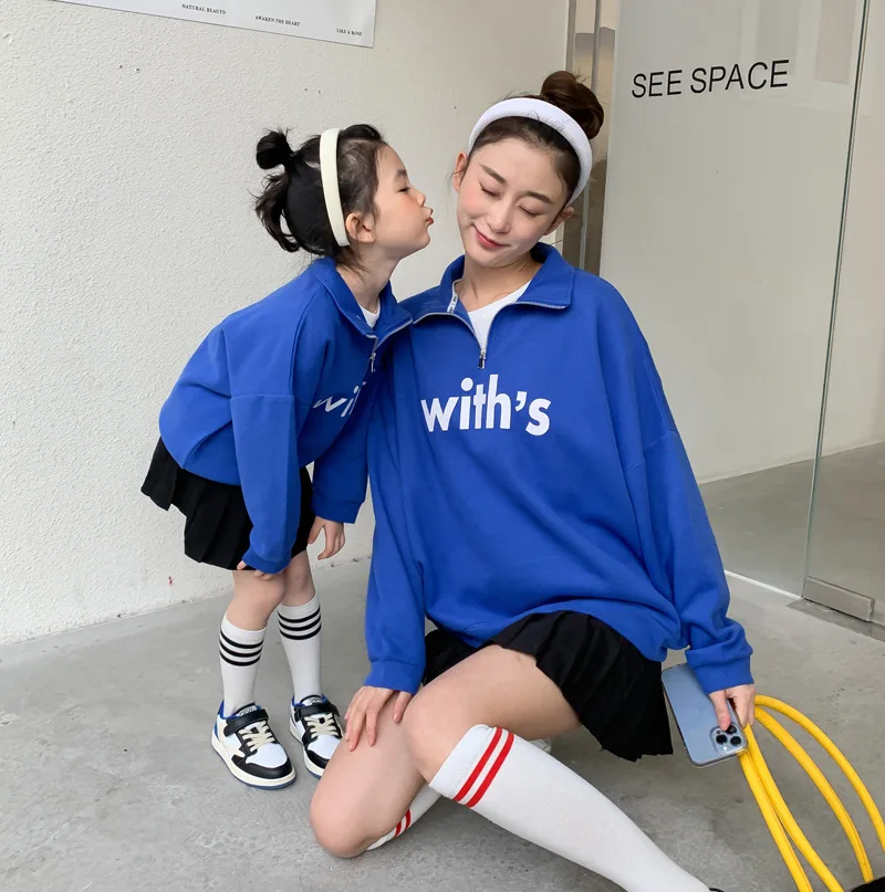 

2022 Family Look Oversized Hoodie Parent-Child Autumn Spring Clothes Mother And Daughter Matching Top Women Girls Boys t-Shirts