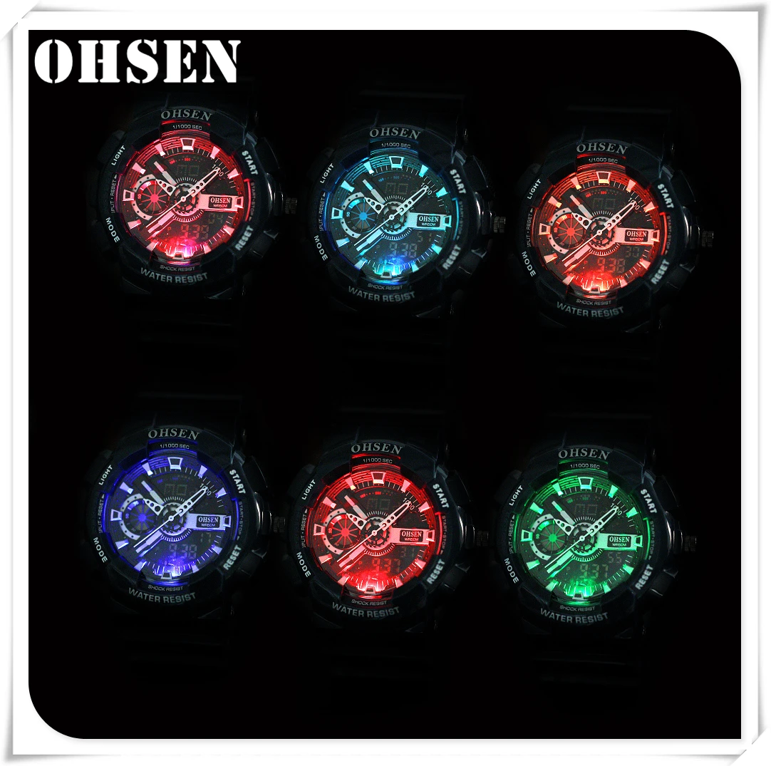 

OHSEN Men's Watch Blue Dial Multiple Time Zone Clock Mens Military Male Quartz Watches Waterproof Luxuries Wrist Watches For Men