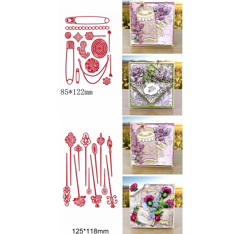 Цветок Булавка клип ожерелье скипетр безделушки металлические Вырубные штампы