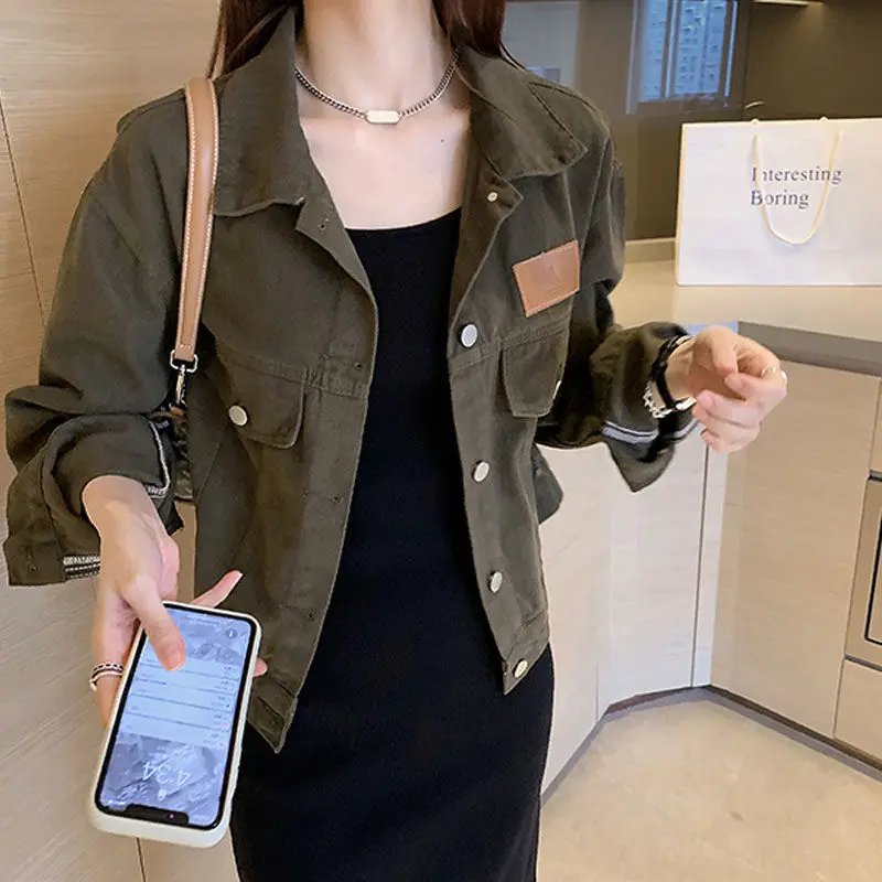 

Women Denim Jacket Womens Casual Jean Jacket Long Sleeve Denim Coat Short Spring Autumn Pockets New Jacket Jeans Coat