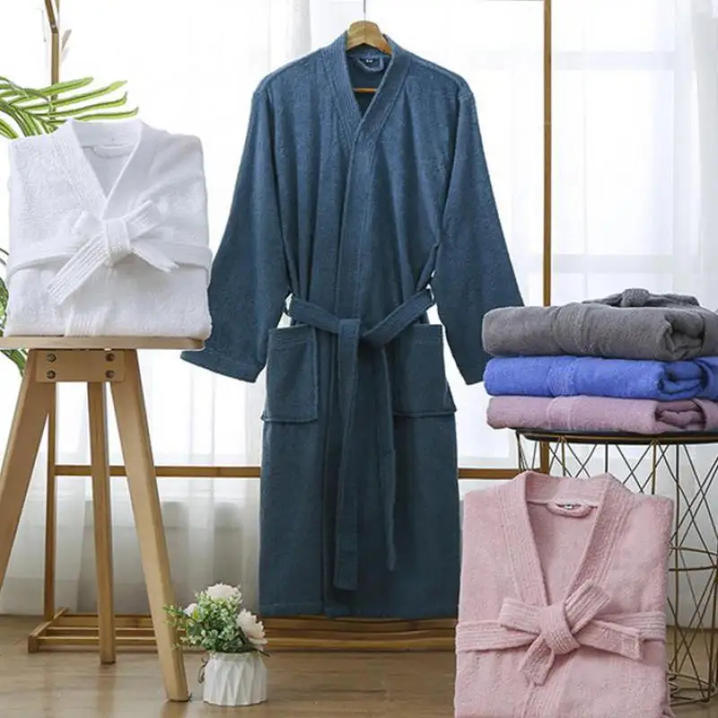 

Ночная рубашка из махрового материала, осень размера плюс, впитывающий Халат