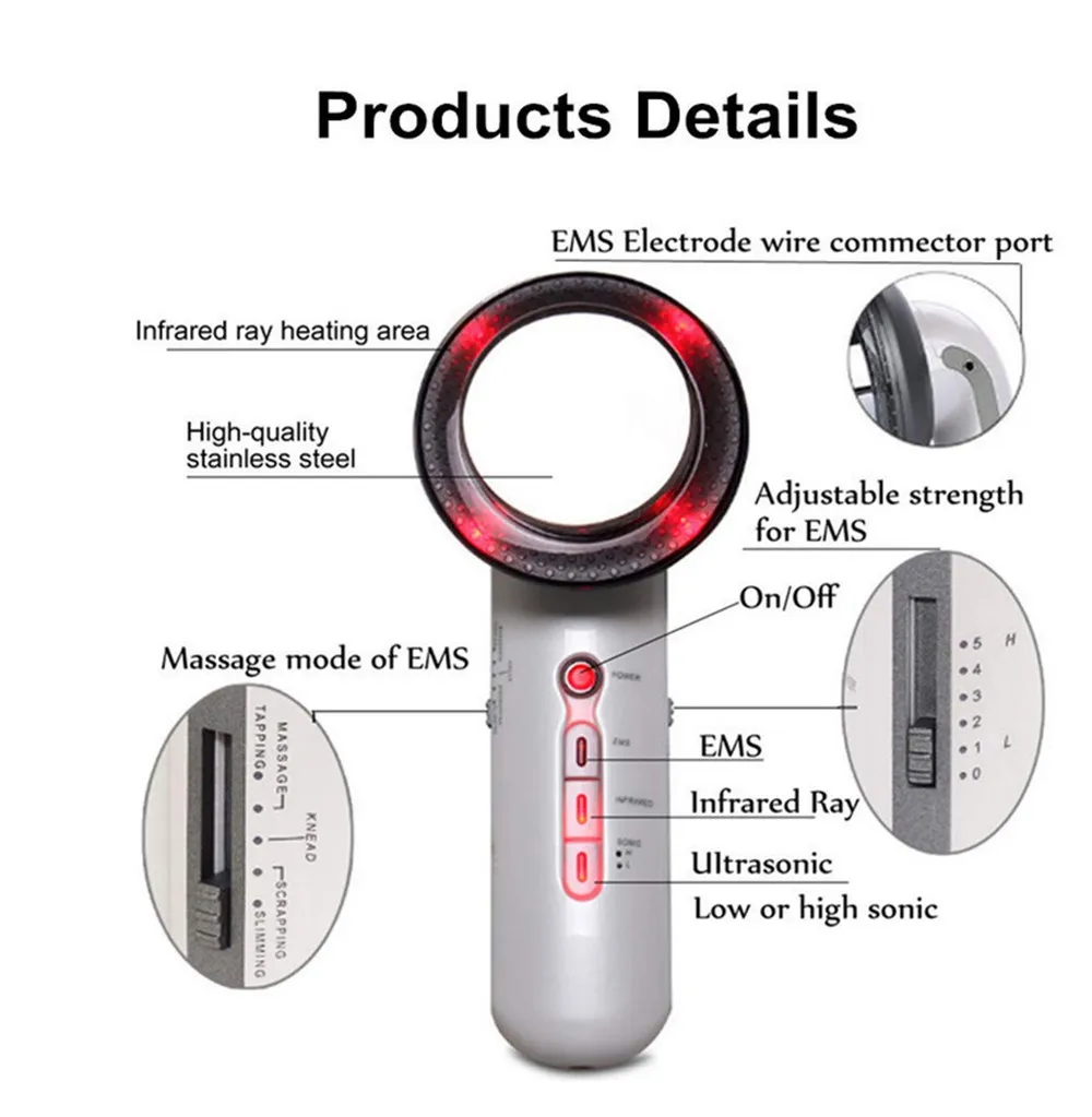 Ультразвуковая кавитация EMS массажер для похудения тела Липо сжигатель жира