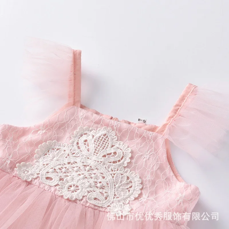 Платье принцессы для маленьких девочек Сетчатое кружевное элегантное