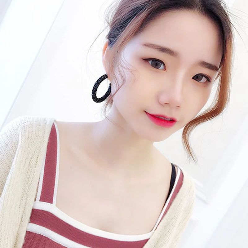 Серьги очаровательные большие Преувеличенные геометрические круглые блестящие