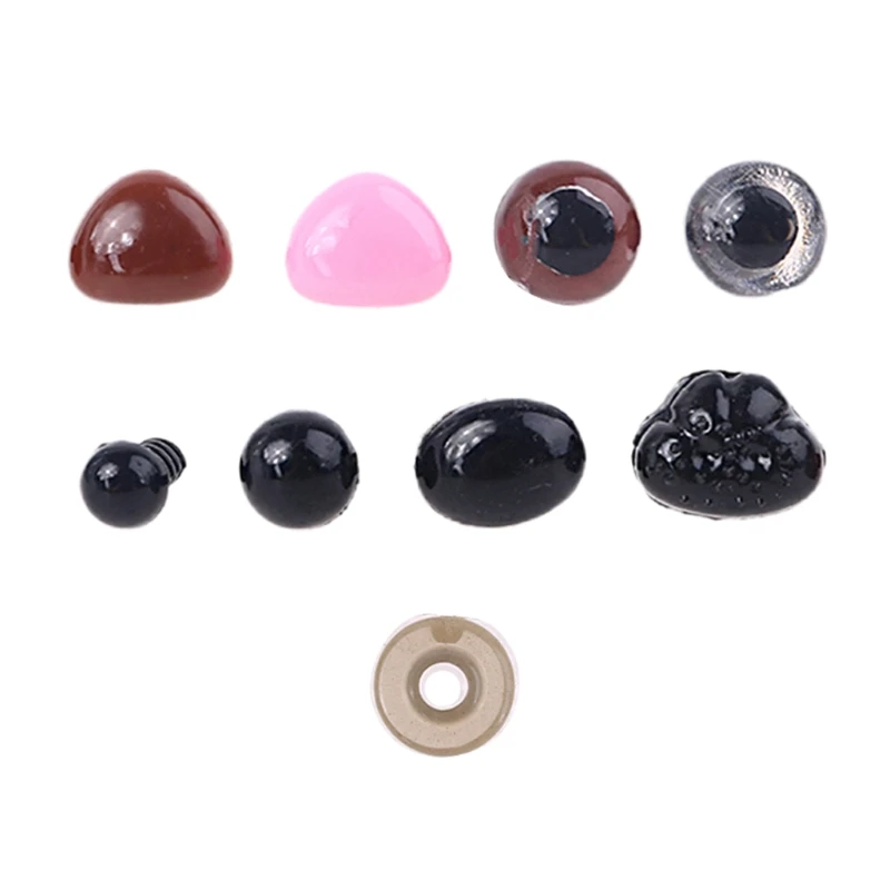 

T5EC 48pcs/set DIY Multicolor Triangle Nose Round Safety Eyes with Washers for Bear Puppet Dolls Toys Accessories