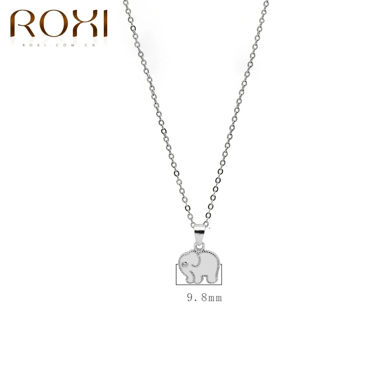 

ROXI Animal Elephant Pendant Necklace For Women 925 Silver Jewelry 2021Female Choker Clavicle Chains Necklace Jewelry Naszyjnik