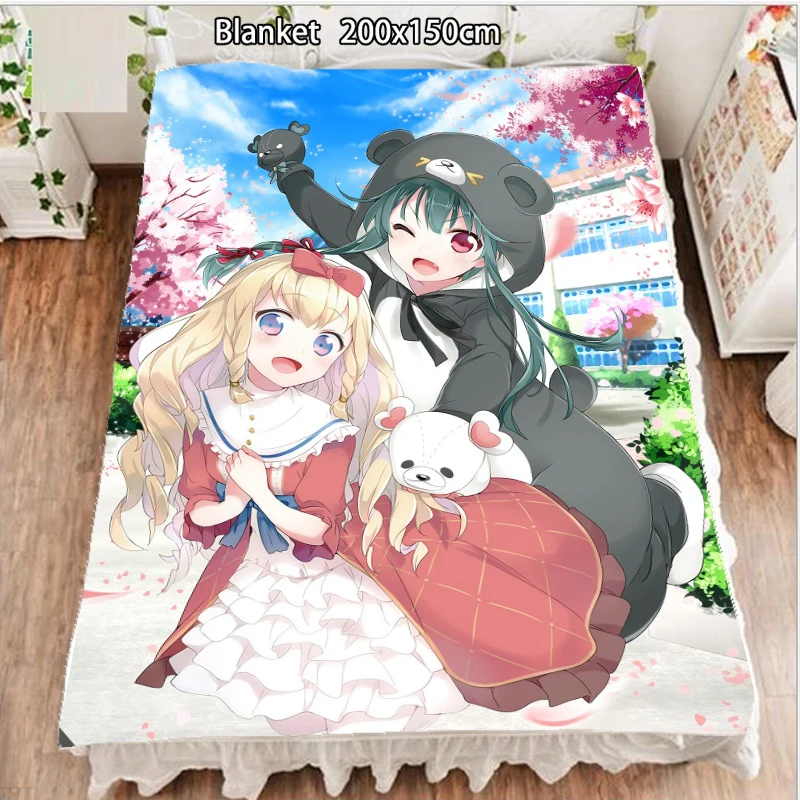 Аниме Флисовое одеяло и покрывала Кума кума Медведь Yuna милые otaku одеяла для