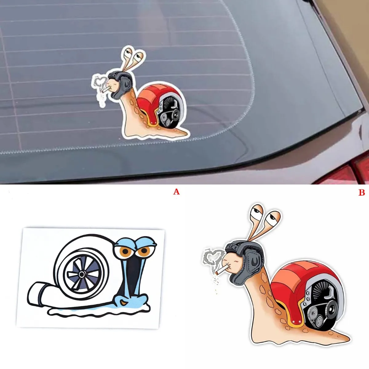 

Креативные автомобильные наклейки и наклейки Turbo Snail, водонепроницаемые виниловые автомобильные аксессуары, мультяшное украшение, автомоб...