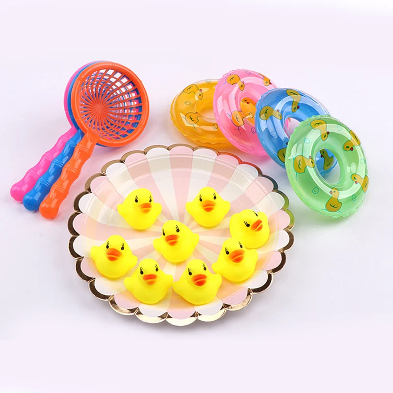 Ванна для маленьких детей игрушки милые резиновые скрипучие утка рыболовная