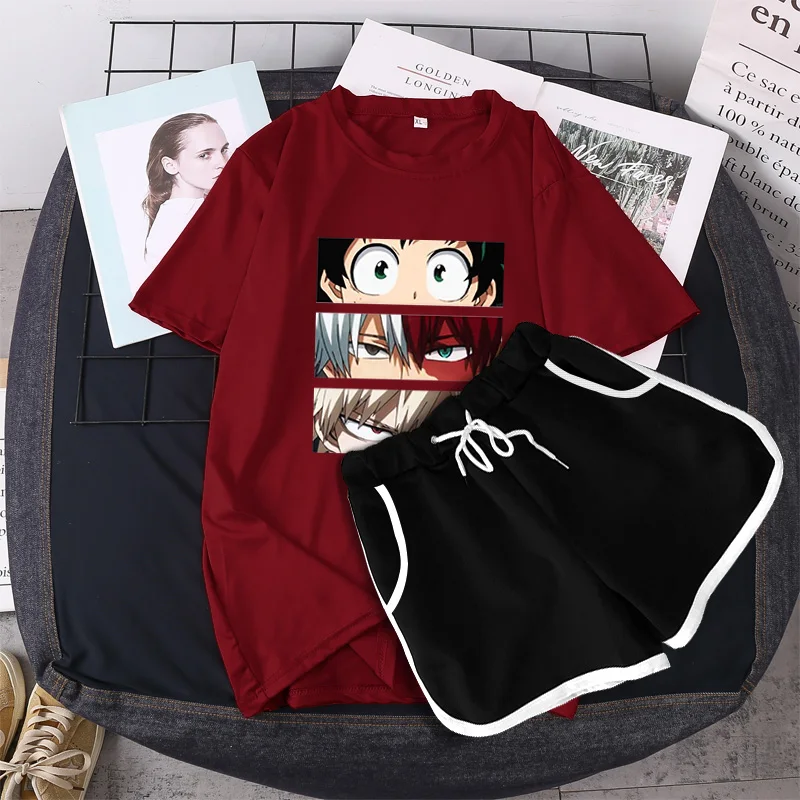 

Tonngirls Women's Pajama Sets Cartoon Summer Sleepwear Cartoon Print Night Wear Two Piece Set Cute Kawaii Home Suit 2 Piece Set