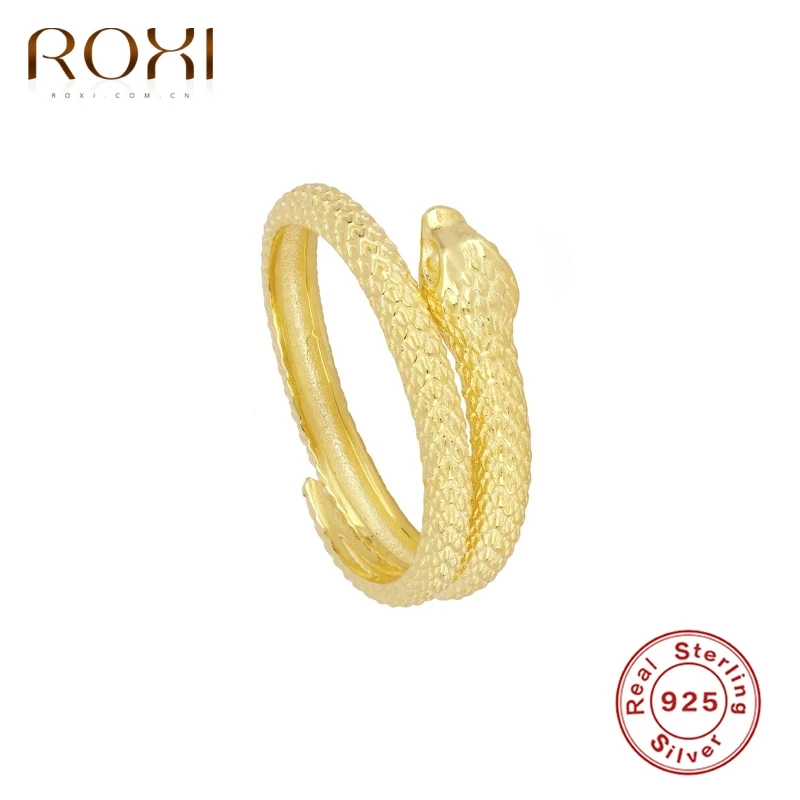 ROXI панк регулируется под змеиную кожу золото/Серебряные кольца для Для женщин