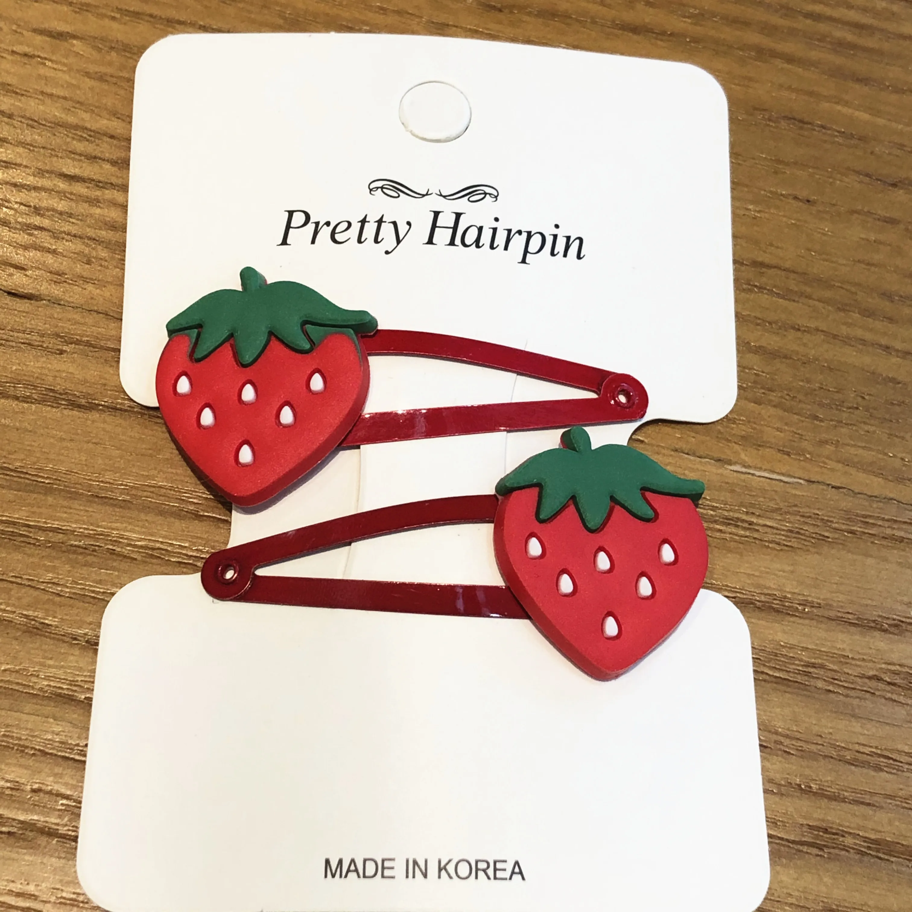 2 шт./компл. мультфильм кролик клубника заколки для волос ПВХ металлические с