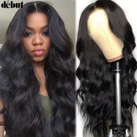 debut natural black lace front human hair wigs 30 pre plucked lace closure wigs cheap brazilian remy body wave 100 human wigs