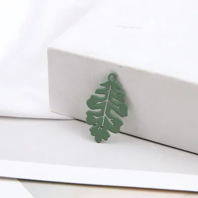 10pcs/lot 19*33mm Painting Leaves Charms Simple Earrings Findings | Украшения и аксессуары