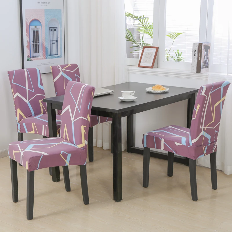 

plant printed chair cover spandex for dining room elastic material Modern Slipcovers Furniture Cover Kitchen Wedding banquet