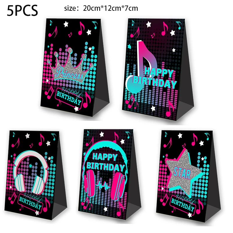 

Подарочные пакеты Tik, коробки для упаковки конфет, принадлежности для музыкальвечерние Tik, украшения для тематической вечеринки для детей, б...