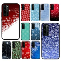 christmas snowflake phone case for huawei honor v30 30 9x 7a pro view 20 10 9 lite 10i 8c 8x 5a play cover